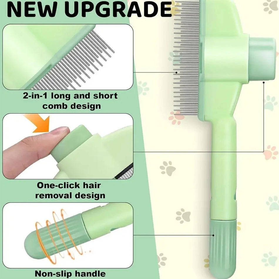 Self-Cleaning Slicker Brush | Pet Grooming Brush for Cats & Dogs