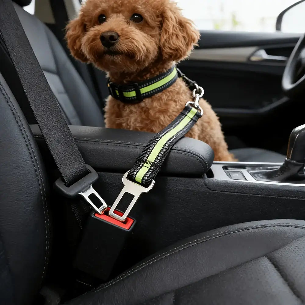 Dog Car Seat Belt | Adjustable Safety Harness Clip for Dogs