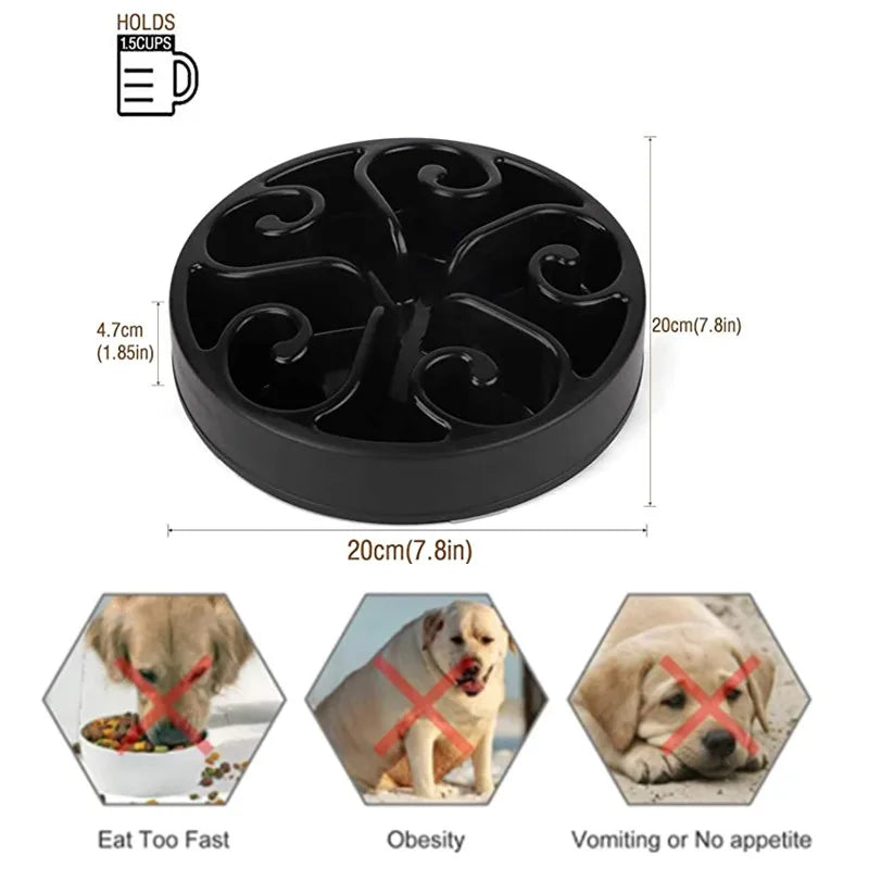Slow Feeder Dog Bowl | Non-Slip Anti-Gulping Bowl for Dogs & Puppies