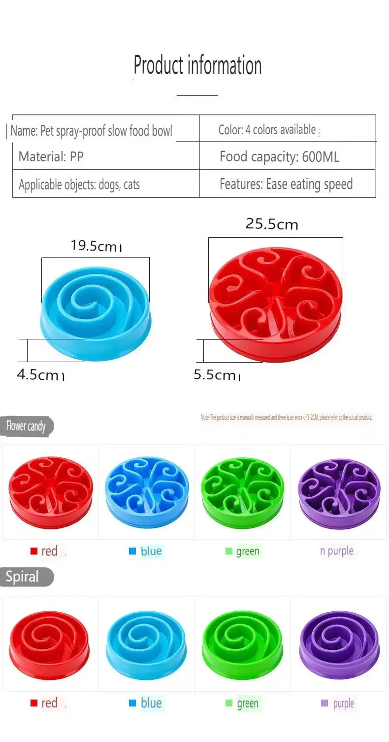 Slow Feeder Dog Bowl | Non-Slip Anti-Gulping Bowl for Dogs & Puppies