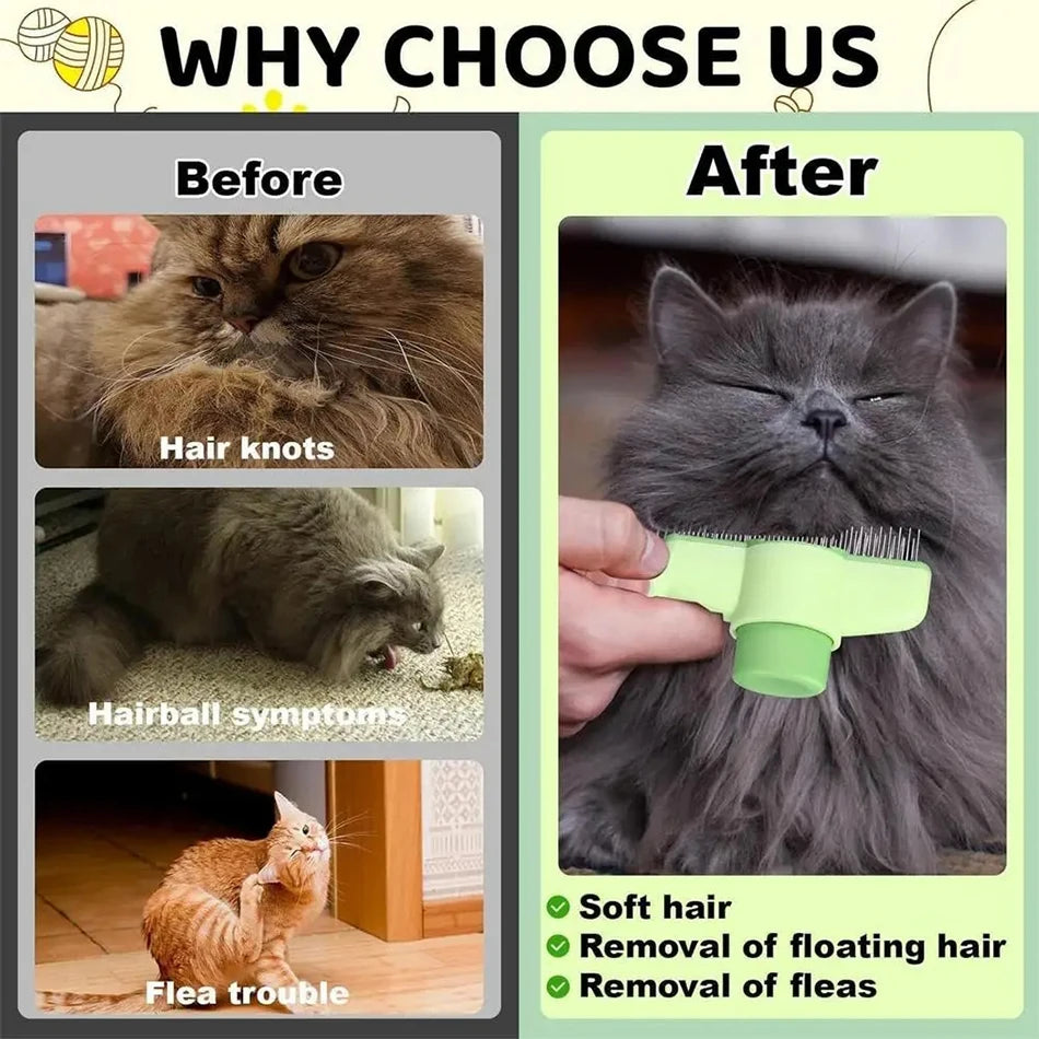 Self-Cleaning Slicker Brush | Pet Grooming Brush for Cats & Dogs