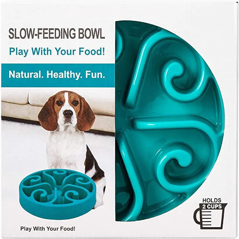Slow Feeder Dog Bowl | Non-Slip Anti-Gulping Bowl for Dogs & Puppies