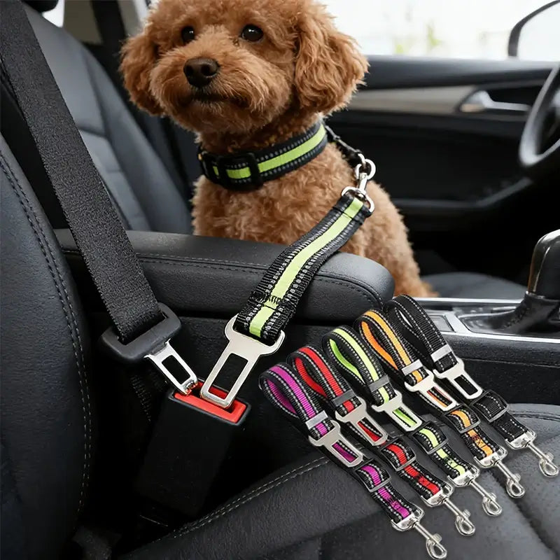 Dog Car Seat Belt | Adjustable Safety Harness Clip for Dogs