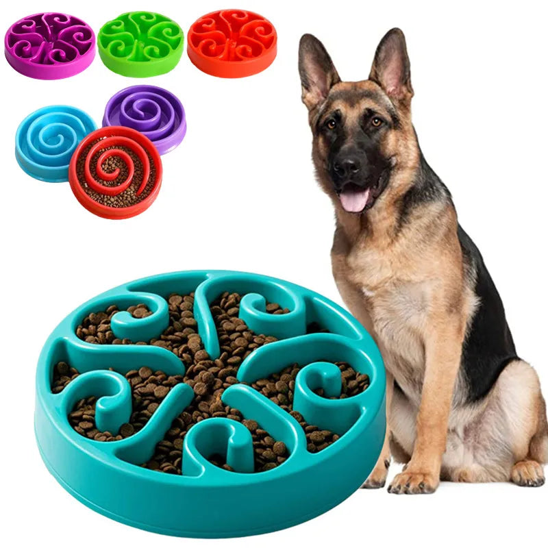 Slow Feeder Dog Bowl | Non-Slip Anti-Gulping Bowl for Dogs & Puppies