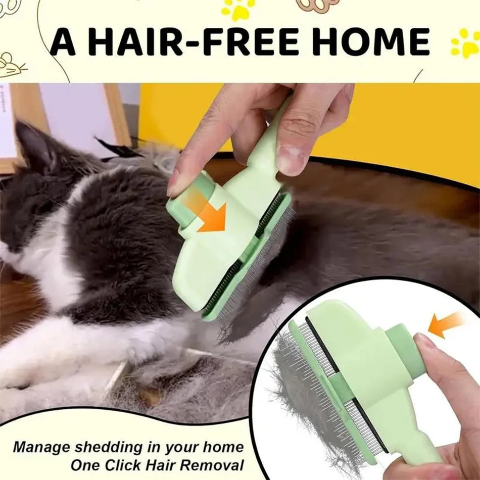 Self-Cleaning Slicker Brush | Pet Grooming Brush for Cats & Dogs
