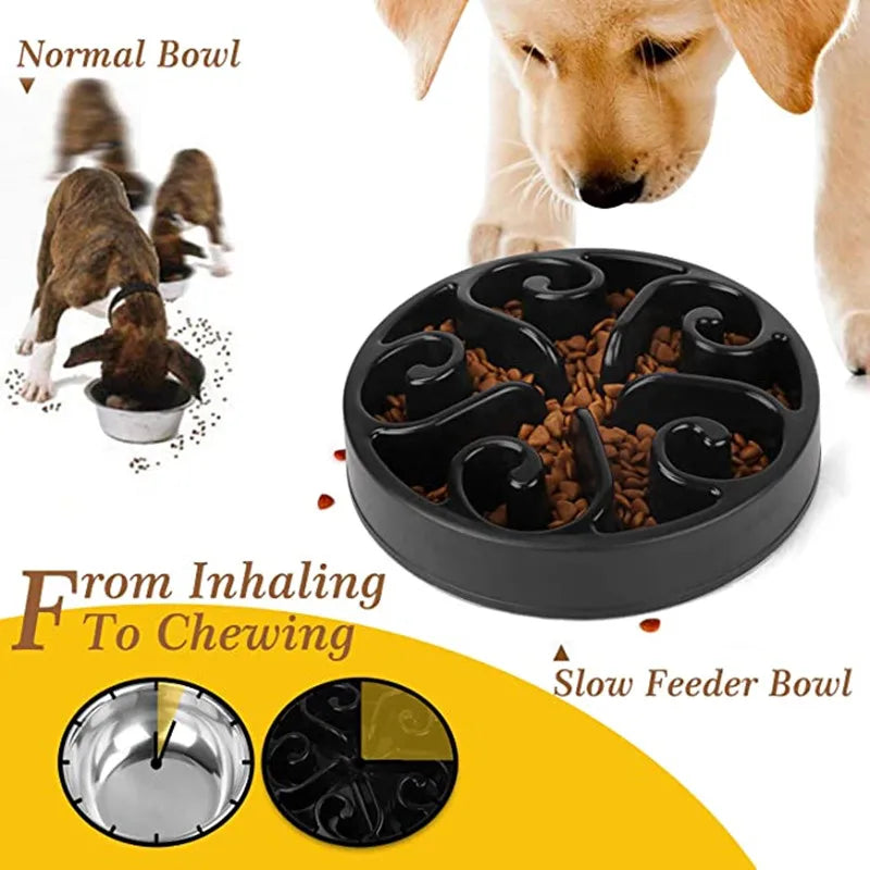 Slow Feeder Dog Bowl | Non-Slip Anti-Gulping Bowl for Dogs & Puppies