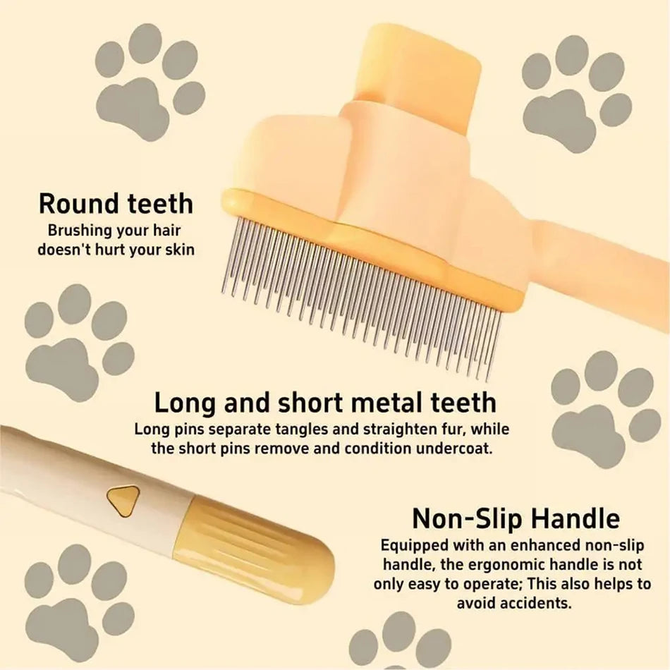 Self-Cleaning Slicker Brush | Pet Grooming Brush for Cats & Dogs