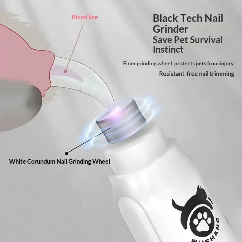 Pet Nail Grinder | Quiet Electric Nail Trimmer for Dogs & Cats
